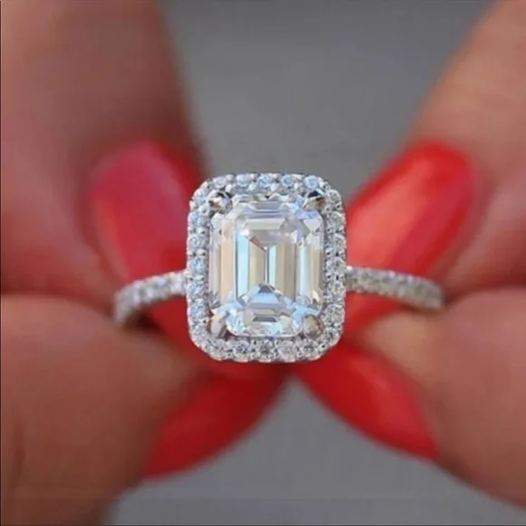 New 935 Silver 3.4 CT Beautiful Diamond Ring - Picture 3 of 4